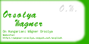 orsolya wagner business card