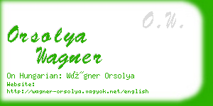 orsolya wagner business card